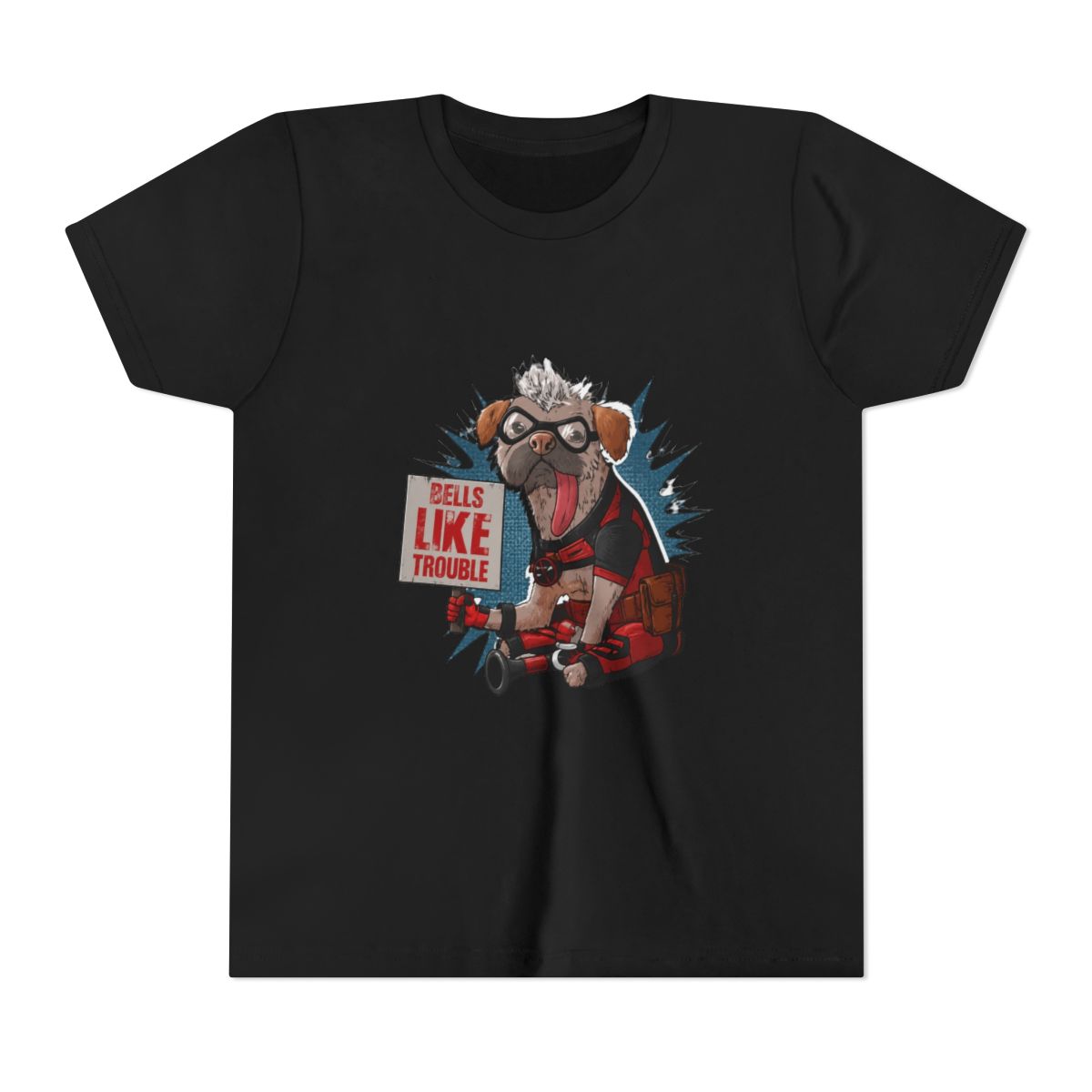 Marvel Deadpool Wolverine Dogpool Doodle Comic Boo T Shirt | Marvel's Wolverine (Kids) - alternate angle 2, merchandise